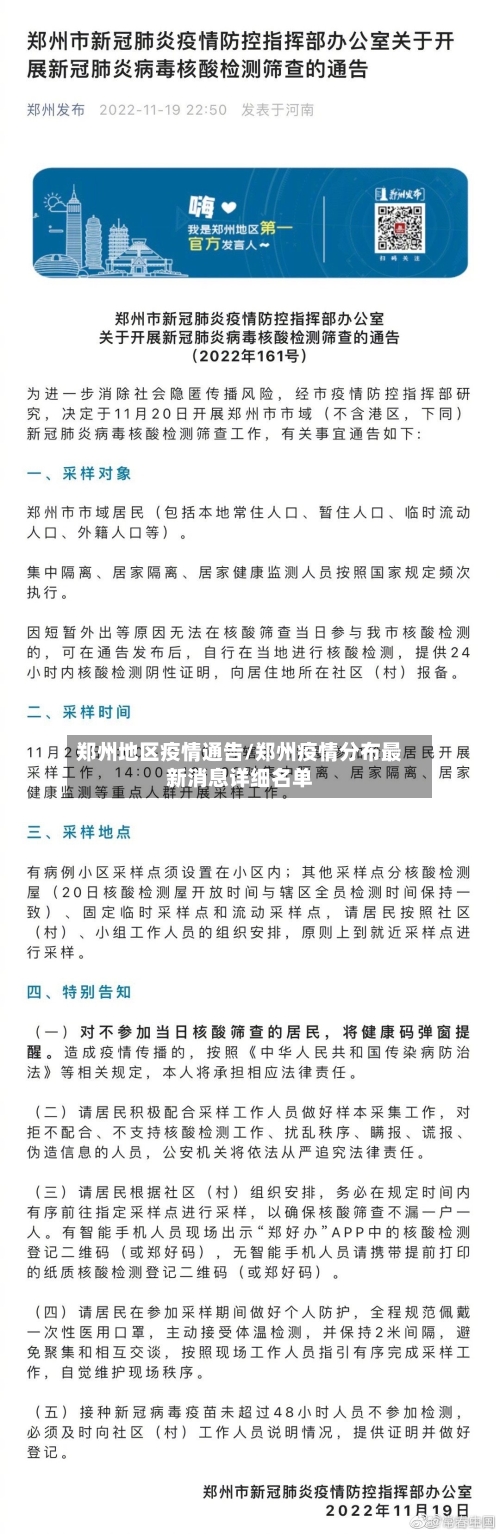 郑州地区疫情通告/郑州疫情分布最新消息详细名单