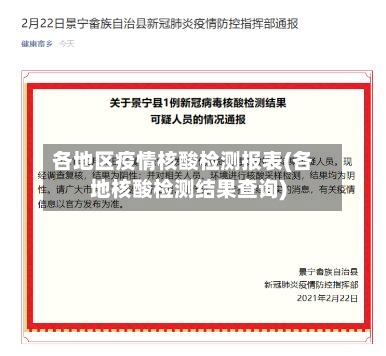 各地区疫情核酸检测报表(各地核酸检测结果查询)