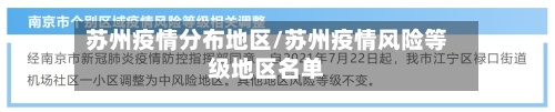 苏州疫情分布地区/苏州疫情风险等级地区名单-第2张图片