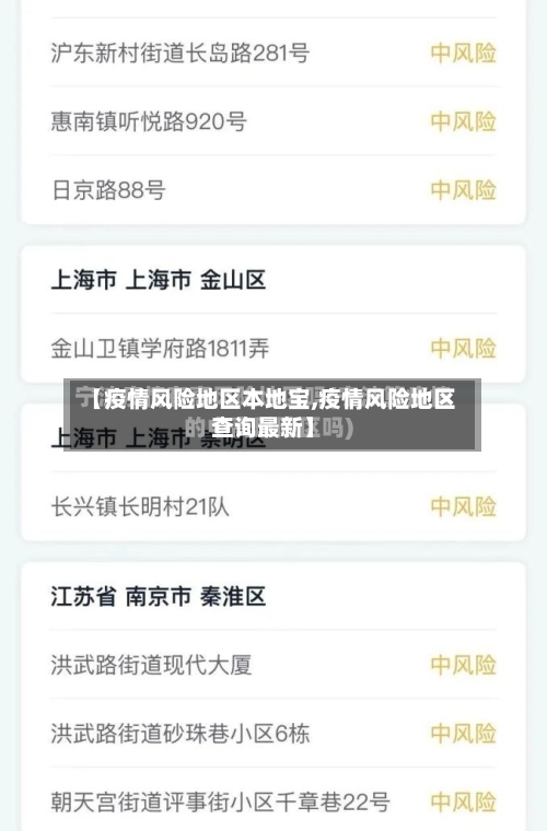 【疫情风险地区本地宝,疫情风险地区查询最新】